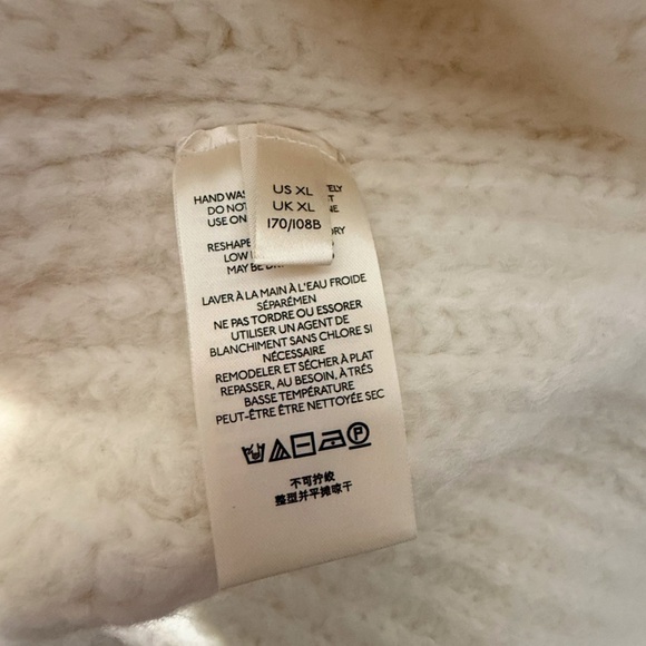 Free People Ivory Cable Knit Drop Shoulder Hi-Lo Oversized Pullover Sz X… - Picture 13 of 16